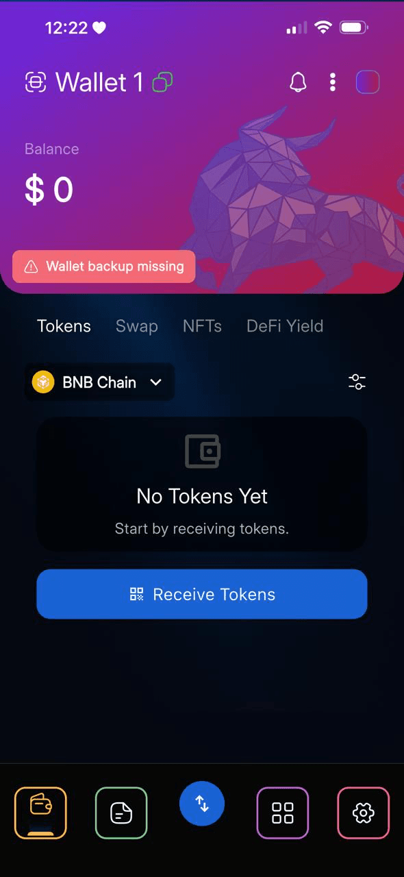 Non-custodial wallet security vault