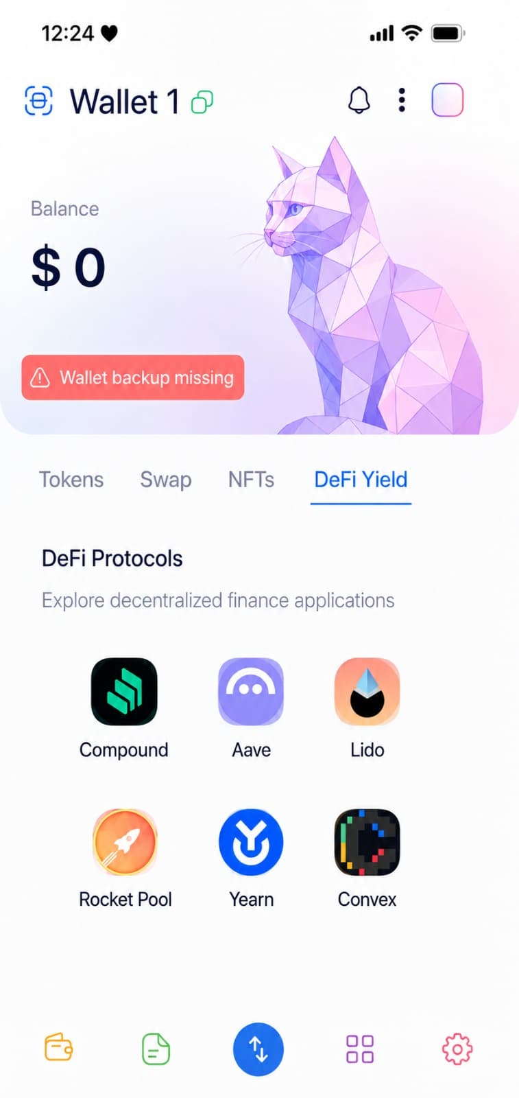 Non-custodial wallet security vault
